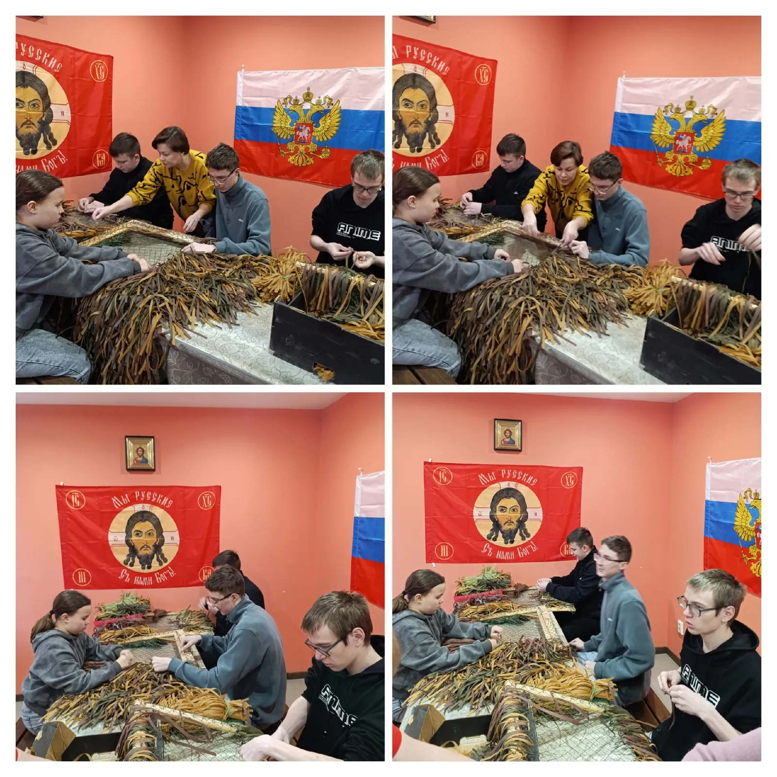 Студенты и школьница помогали плести сети, из разных сёл привезли гуманитарку, сети, носки и заготовки для свечей.